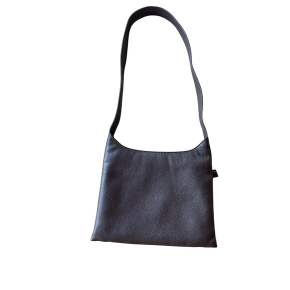 Vtg The Sak Pure Leather Pebbled Brown Shoulder Bag Purse Logo Charm Hobo Y2K - Picture 7 of 13